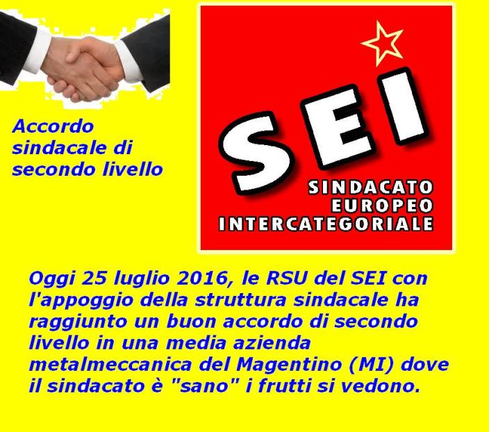 Accordo sindacale SEI luglio 2016